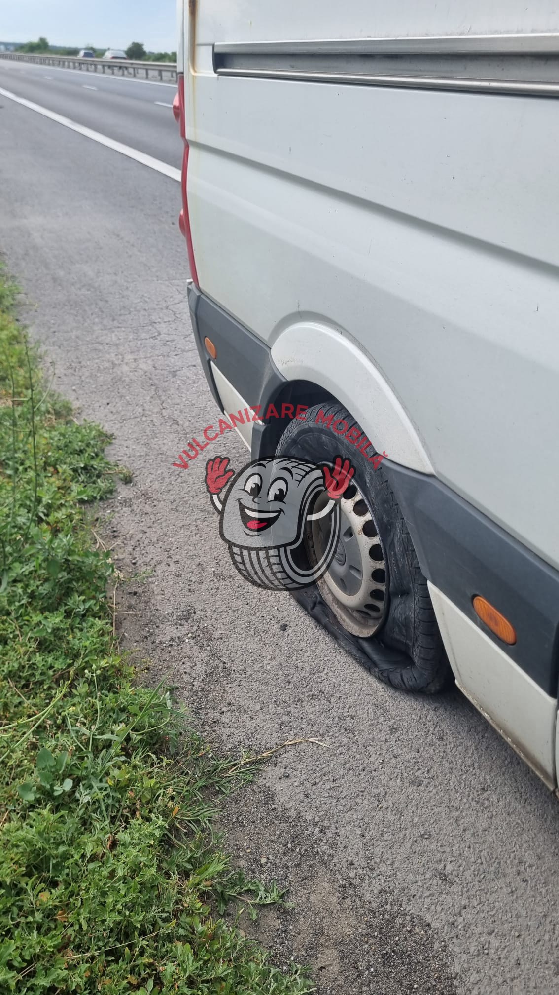 Vulcanizare mobilă în Autostrada București - Pitești